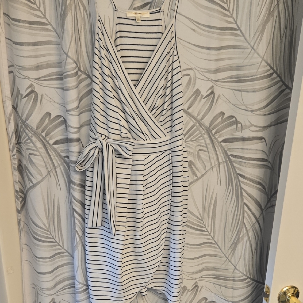 Andree Navy and White Striped Top
